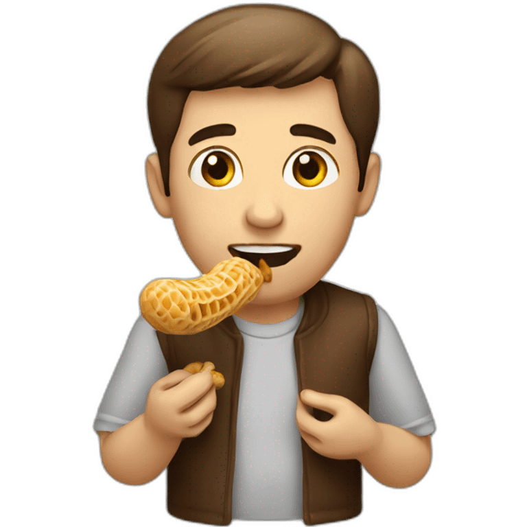 Men eating peanut emoji