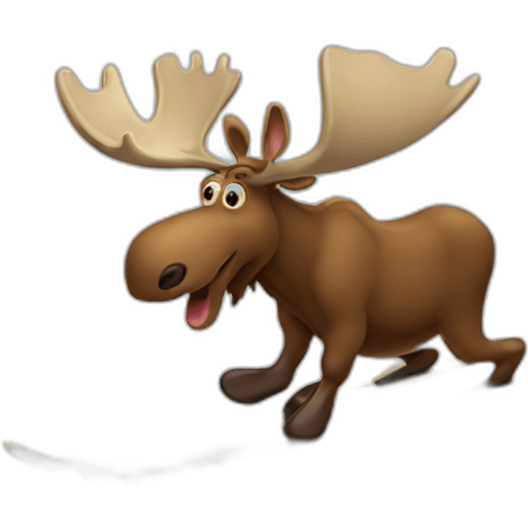 Moose skiing emoji