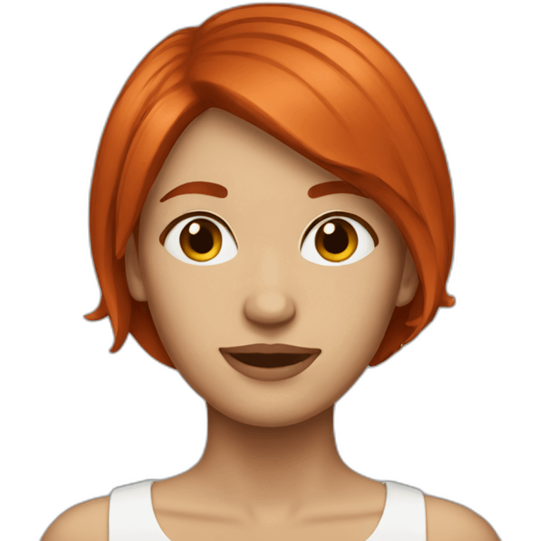 short hair redhead woman emoji