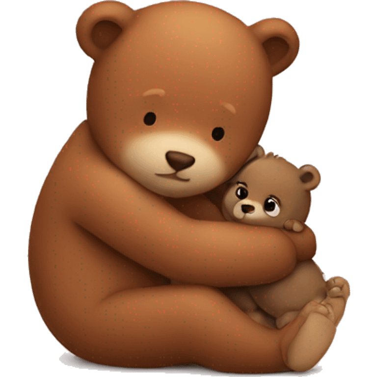 baby cuddling with bear emoji