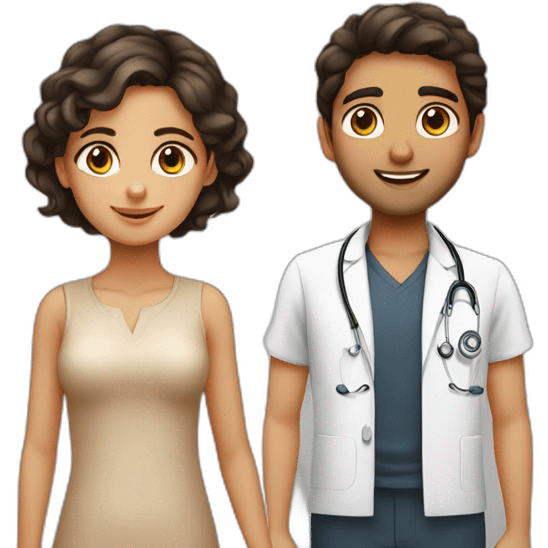 Jewish girl friendship with ophthalmologist tanned skin Arabic boy emoji