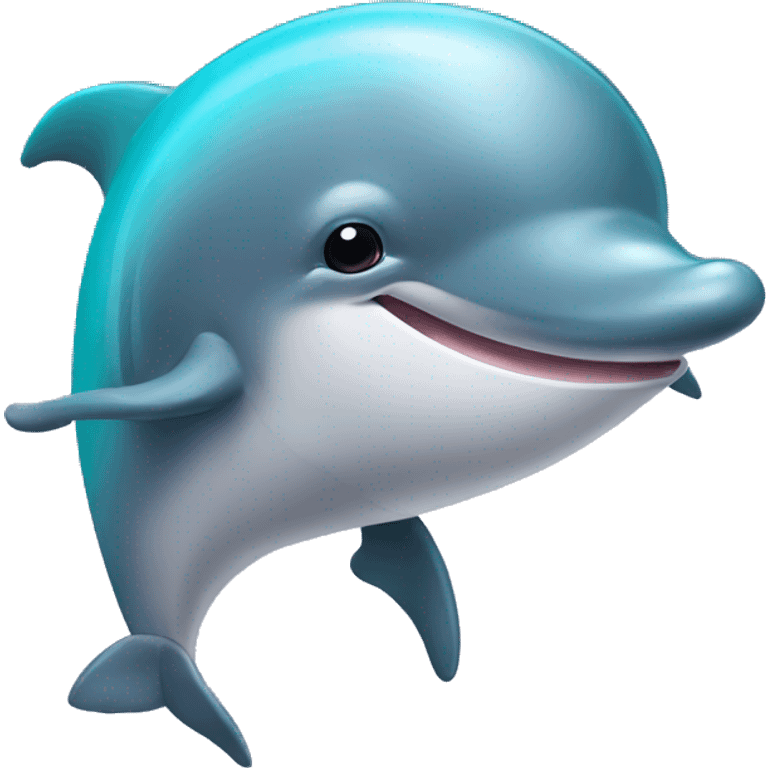 Dolphin listening to music emoji