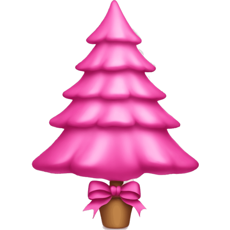 pink christmas tree with pink bow emoji