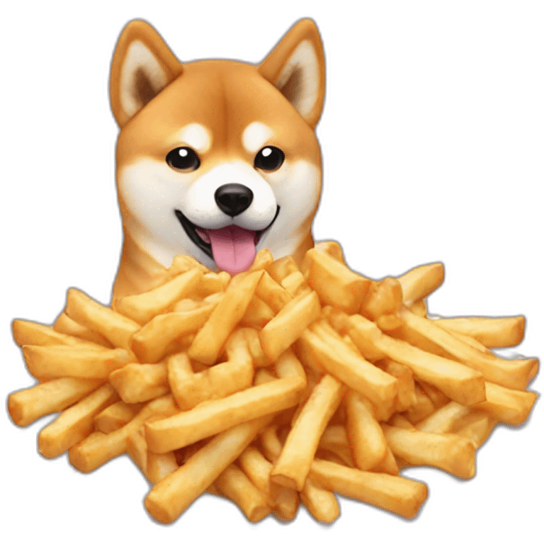 Shiba eat a poutine emoji