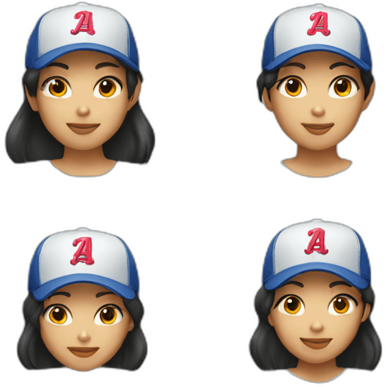 A cool Asian girl wear a baseball cap emoji