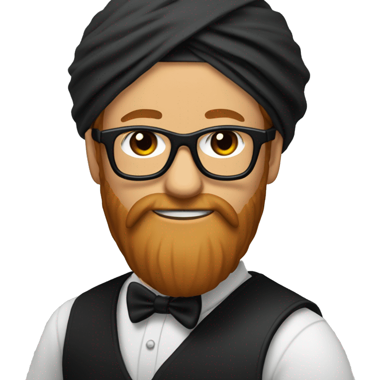 groom with black bandana, black glasses and ginger and grey long straight beard  emoji