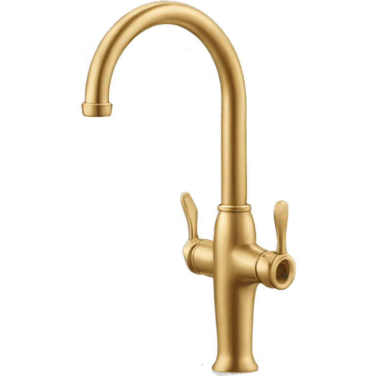 Realistic gold kitchen sink faucet. emoji