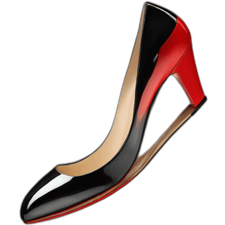 One WEDGE heel LOUBOUTIN black leather PATENT emoji