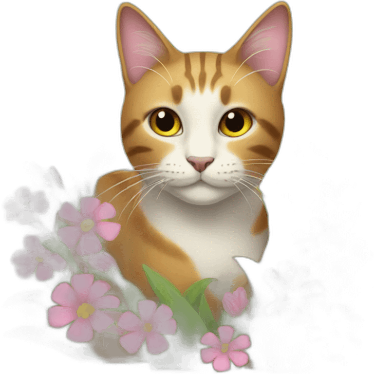 a cat in flowers emoji