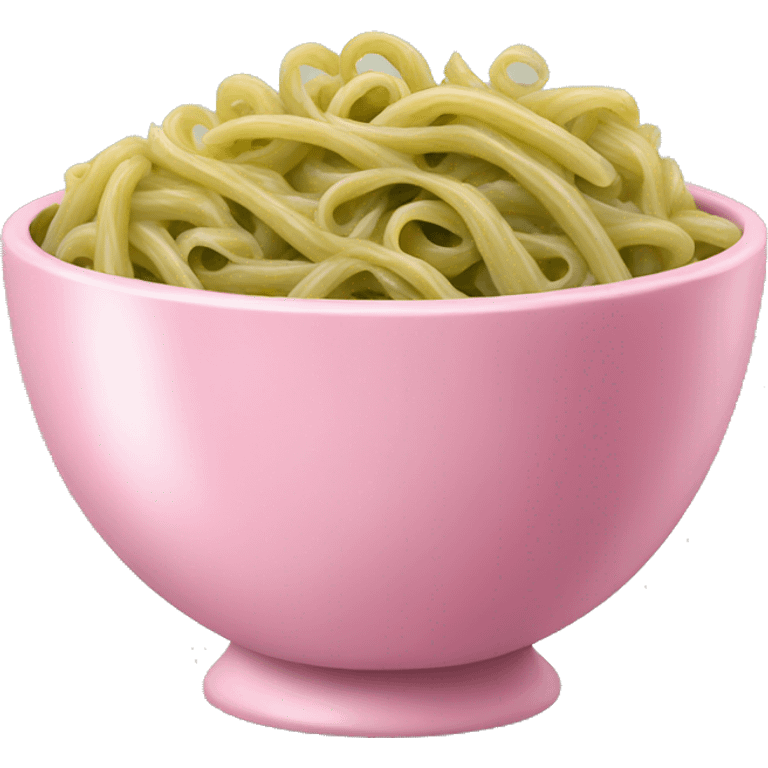 large pink bowl full of pesto pasta emoji