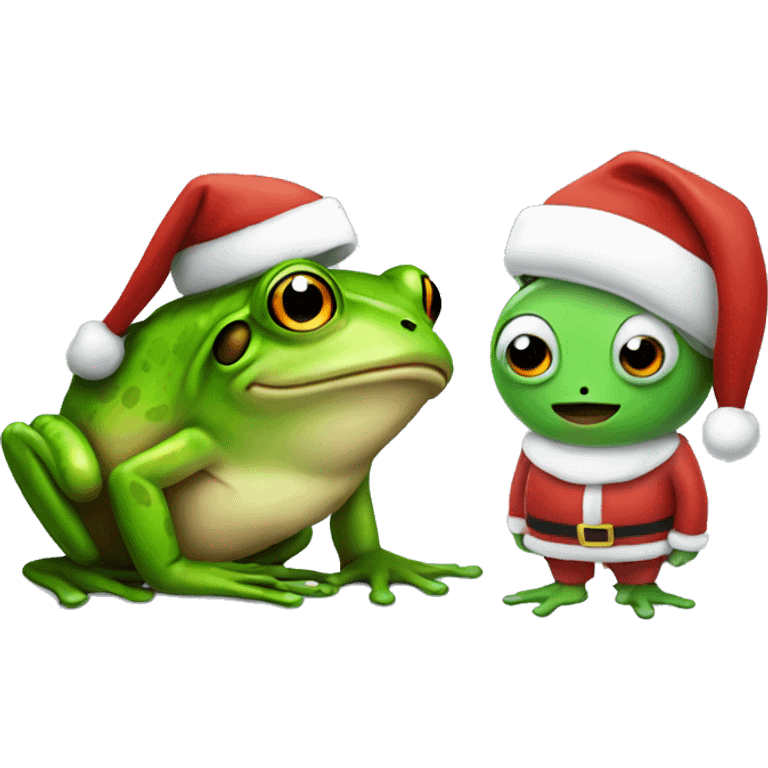 Frog + Santa emoji