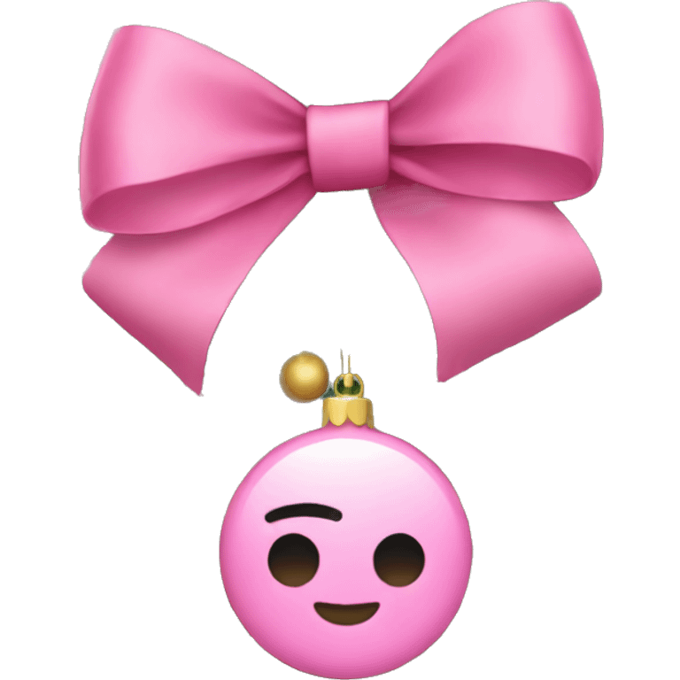 Pink bows on a Christmas tree emoji