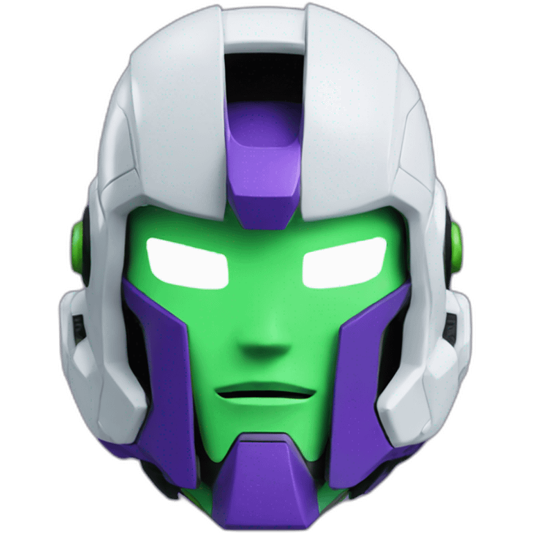 purple and green gundam face emoji