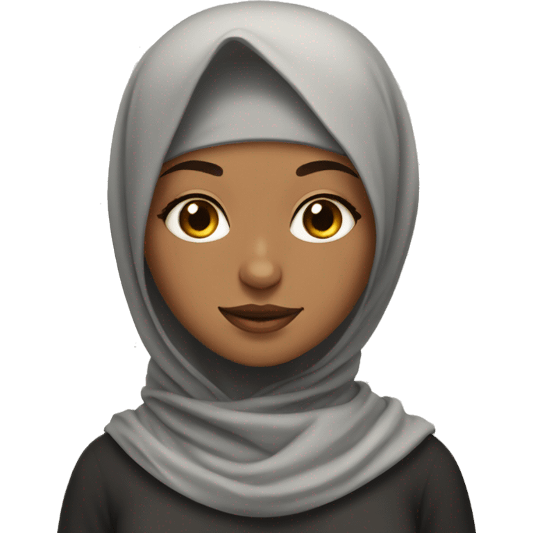 hijab girl with fluffy calico cat  emoji