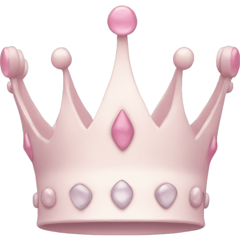 White and pastel pink crown emoji