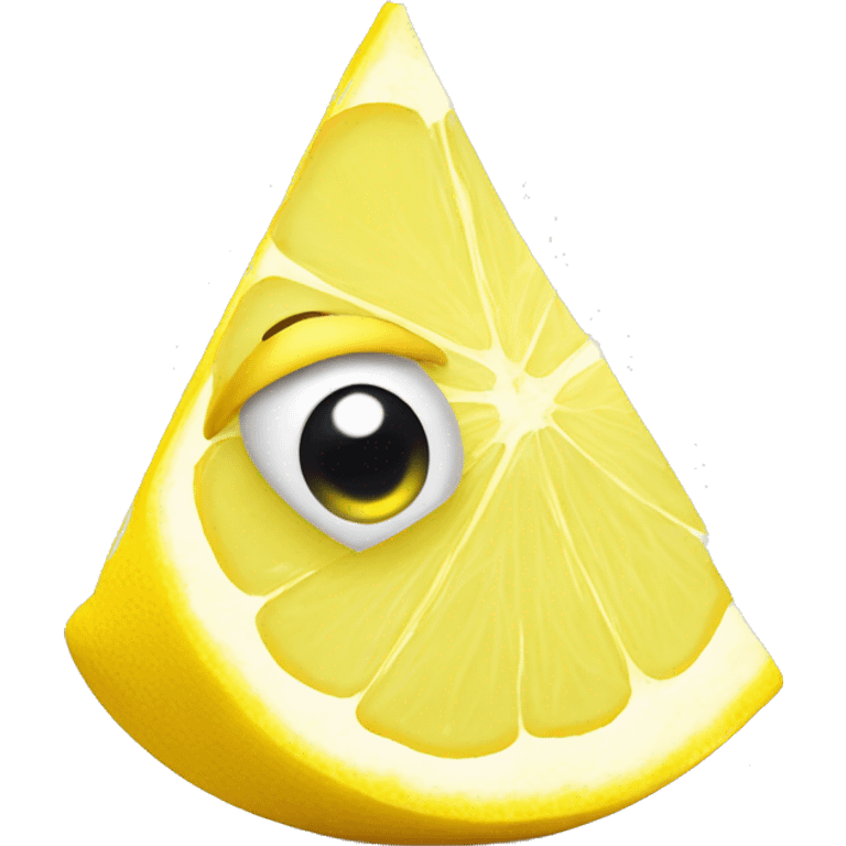 A lemon slice emoji with big cute happy eyes emoji