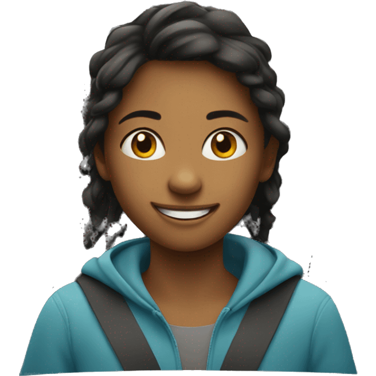 smiling girl in car interior emoji