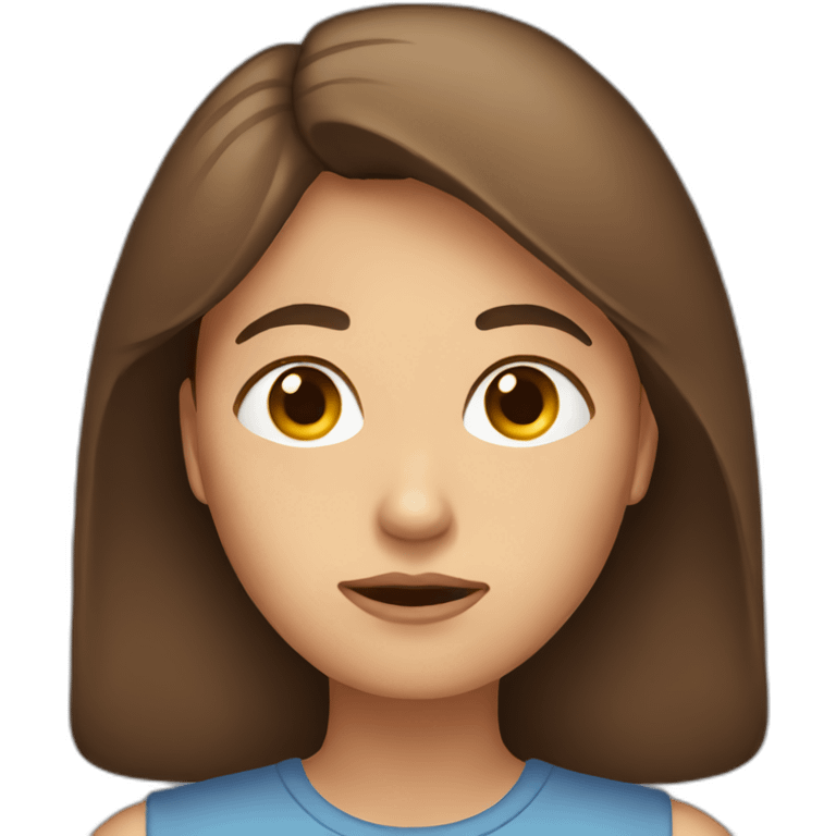 concerned-women-with-brown-hair emoji