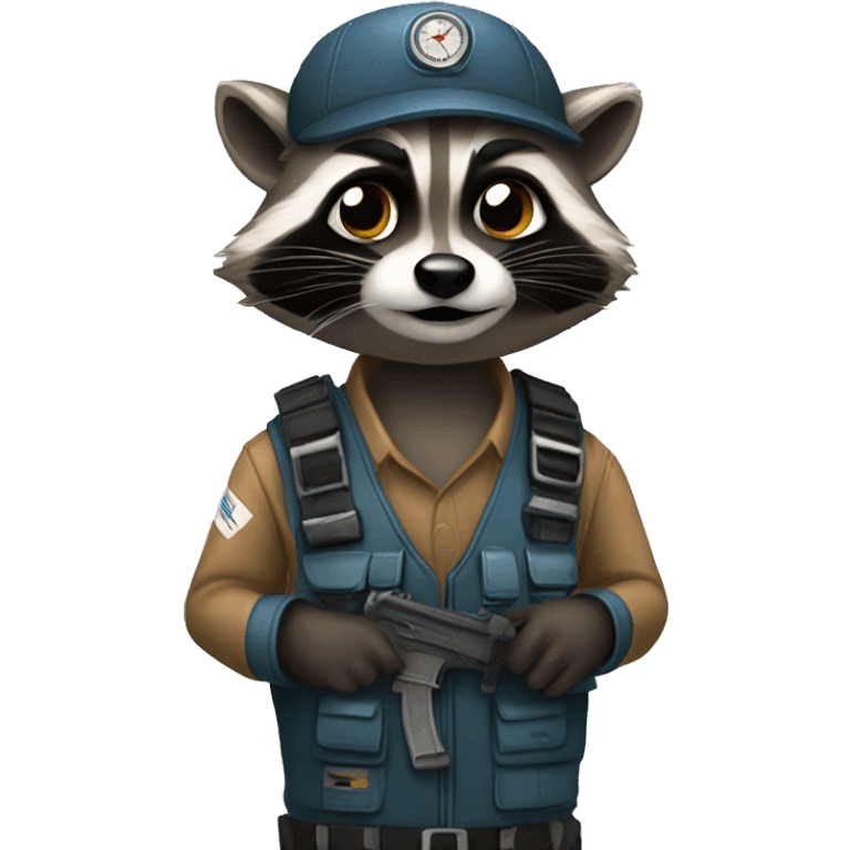 The raccoon operator asks you to wait on the line emoji