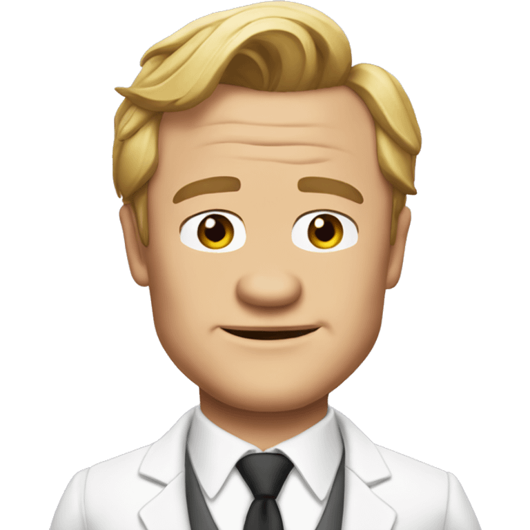 Short-faced Barney Stinson in a white suit emoji