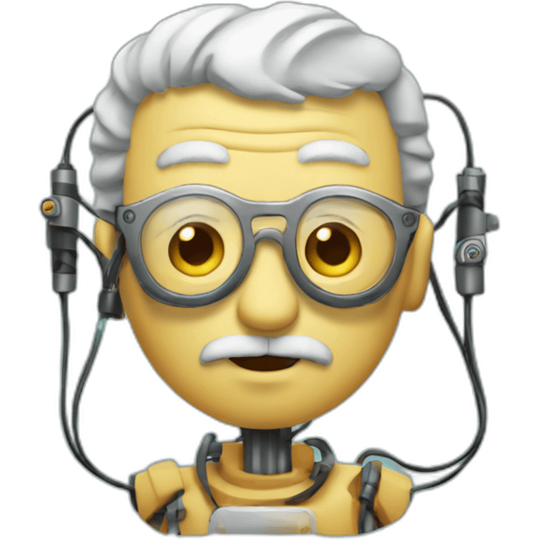 robot grandad with wires emoji