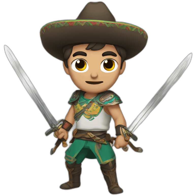 Anime mexican with swords emoji