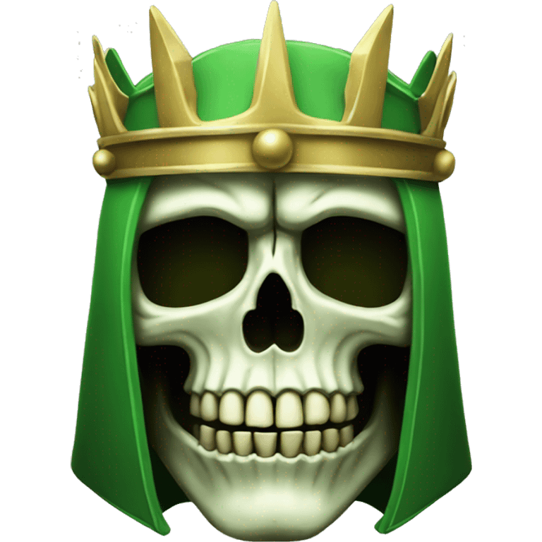 Skull knight king green emoji