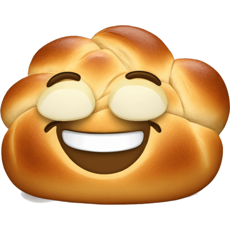 Challah bread that smiles emoji