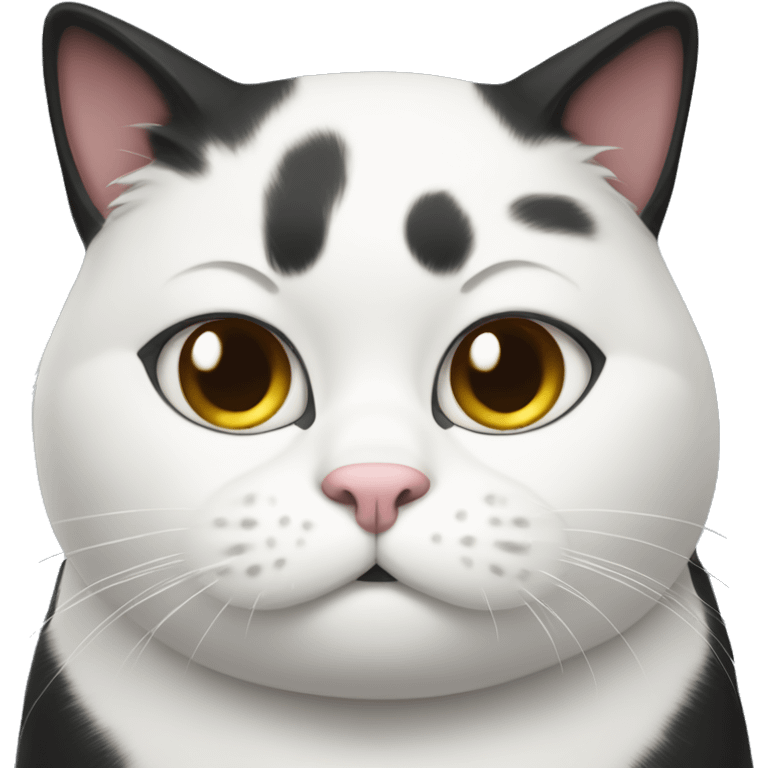 Fat black and white cat emoji