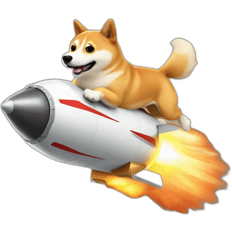 doge in a rocket flying emoji