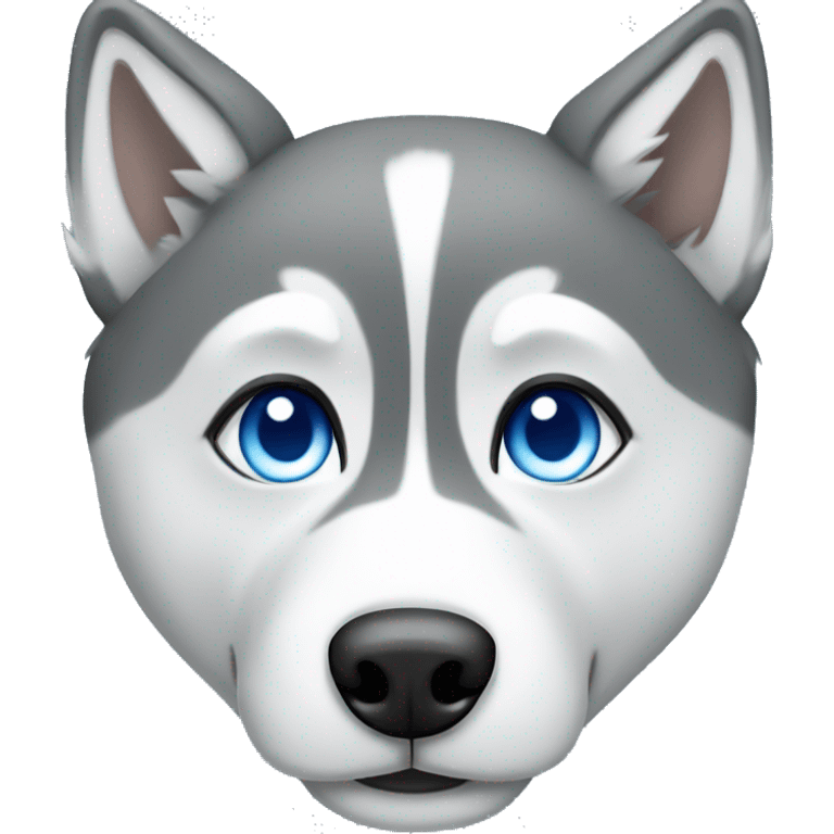 Gray husky with blue eyes emoji