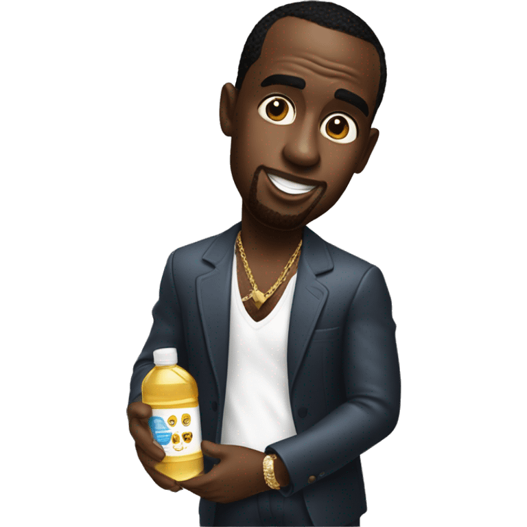 P diddy holding a bottle of baby oil emoji