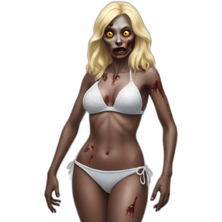 zombie angel wearing a bikini hyperrealistic emoji