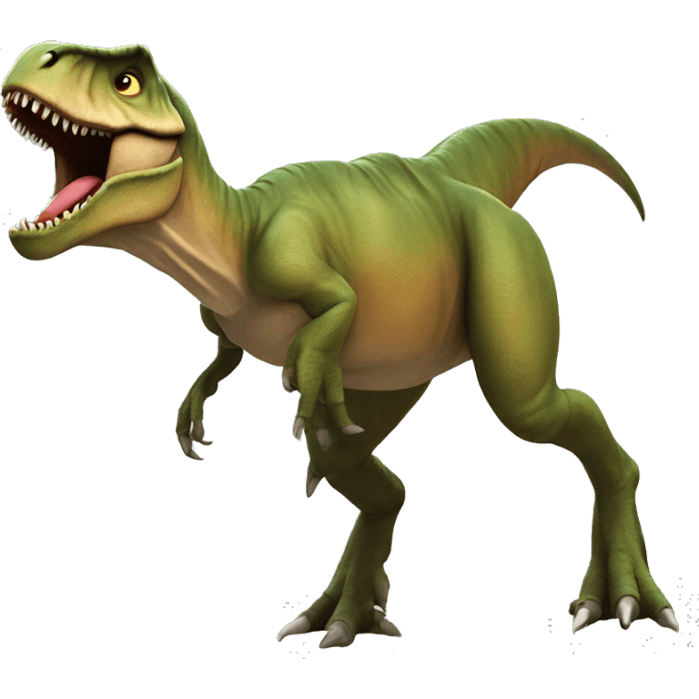 Un T-Rex haciendo sorf  emoji