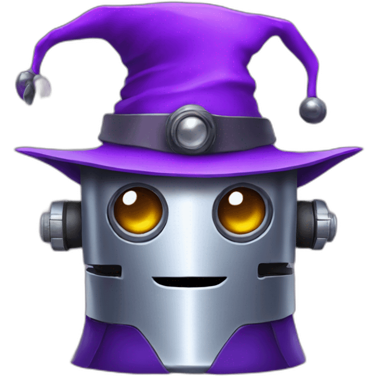 robot with purple wizard hat emoji