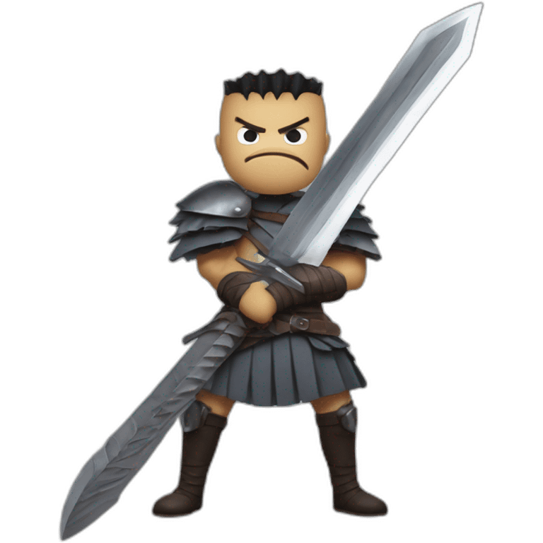 angry berserk guts carrying huge sword without guard emoji