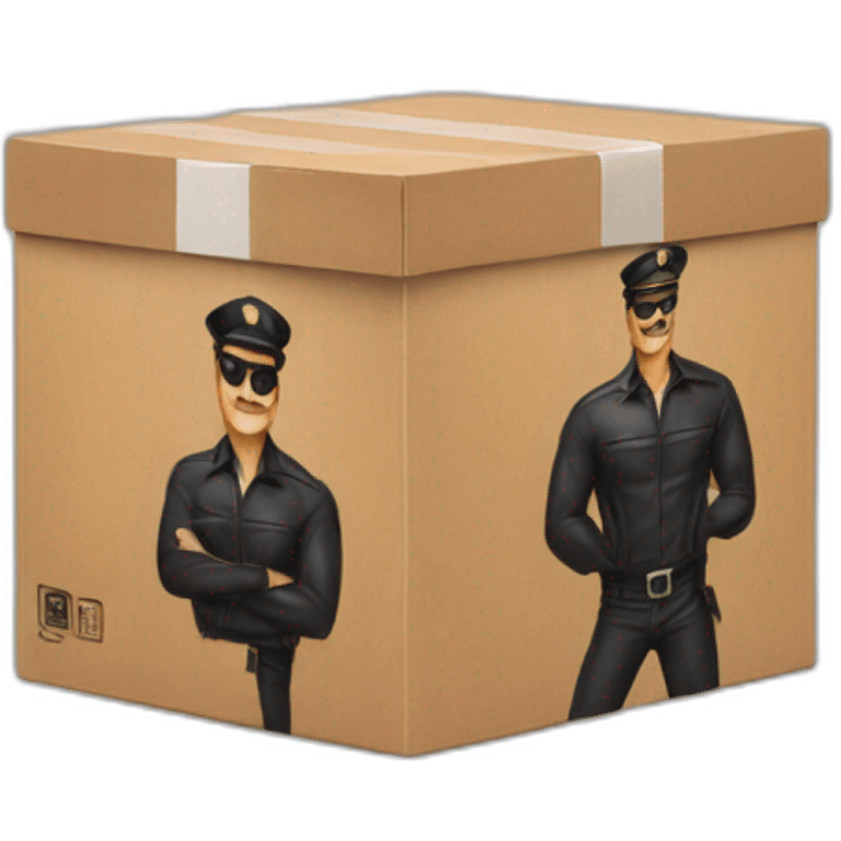 Tom of Finland handles a box emoji