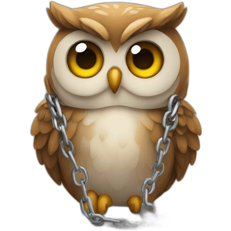 owl with a chain emoji