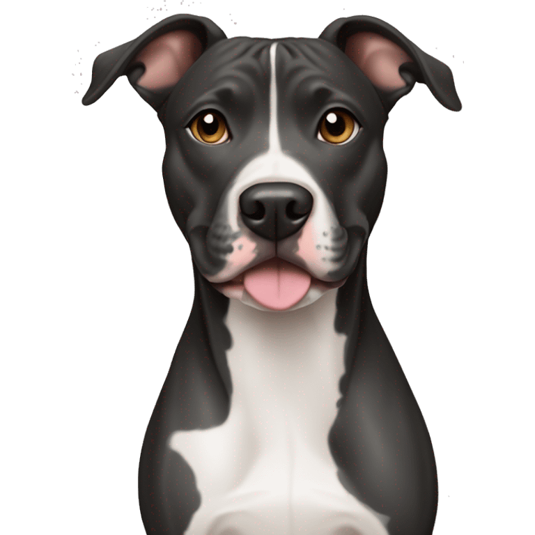 Black, white and brindle Pitbull mixed with greyhound emoji