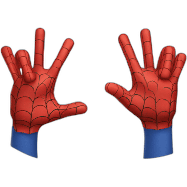 Spiderman pointing with both hands emoji