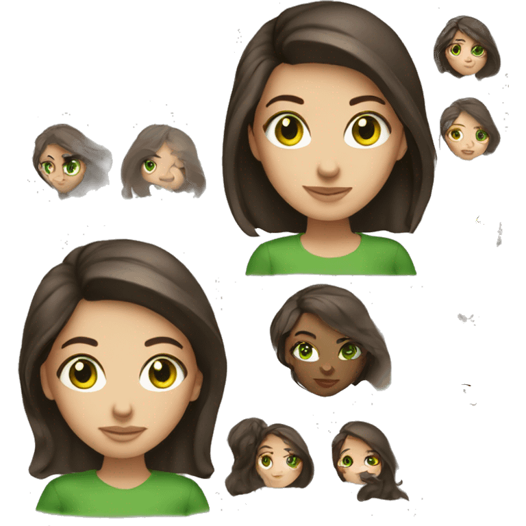 Girls brunette, green eyes in New York  emoji