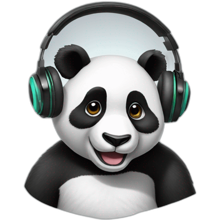 panda with headphones emoji