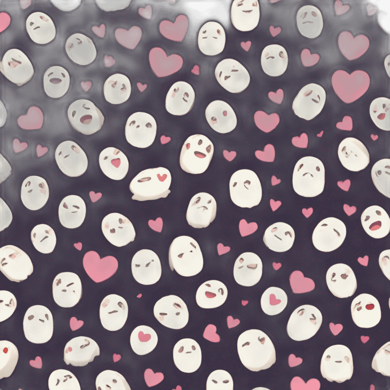 Ghibli no-face in love with hearts emoji