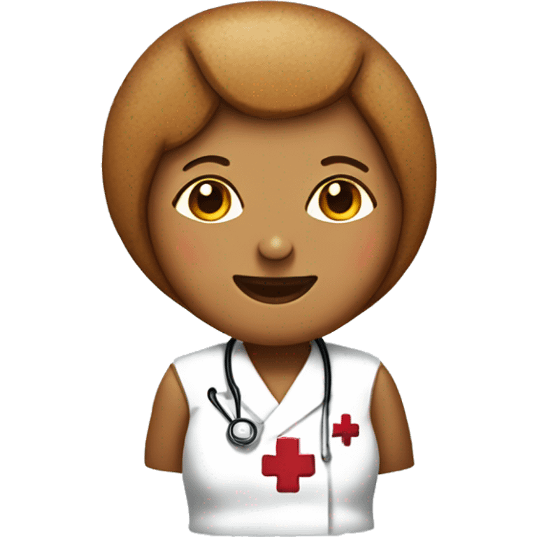 Realistic gingerbread cookie dressed as a nurse isolated.  emoji