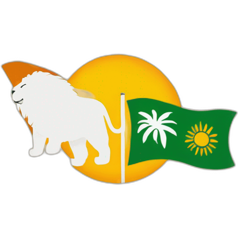 Lion and sun flag  emoji