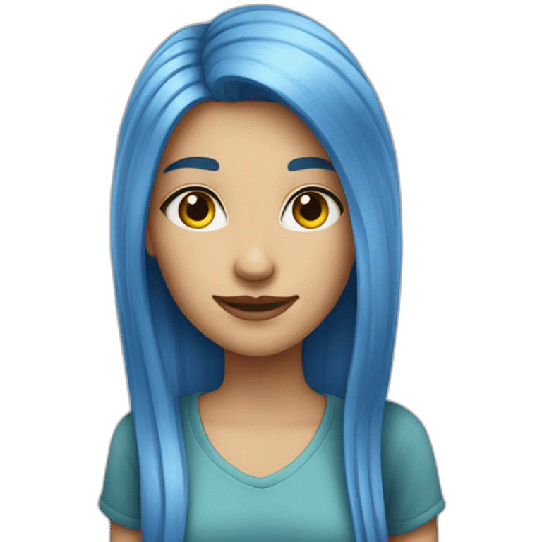 Gerl-with-long-blue-hair emoji