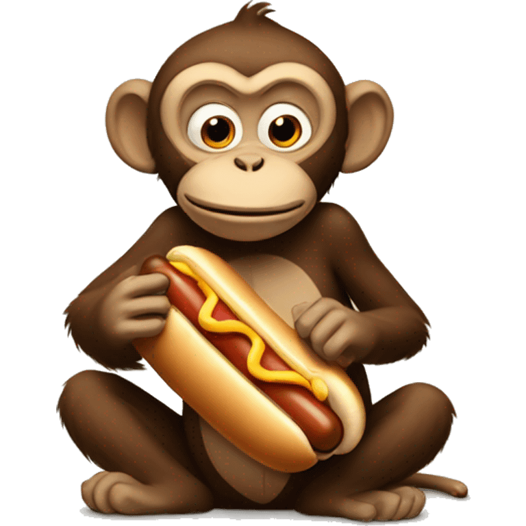 Monkey eating hot dog emoji