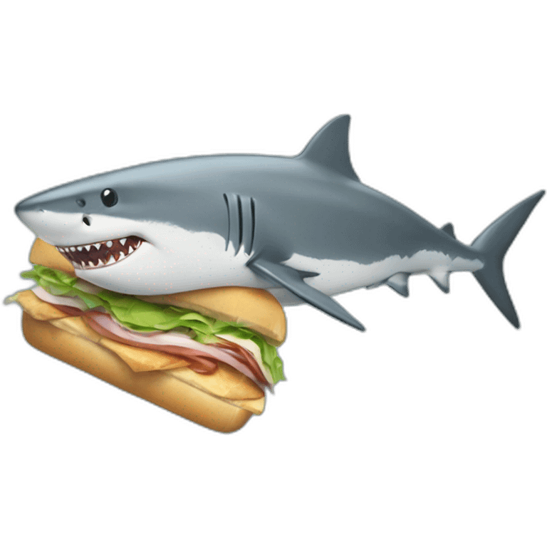 Shark with sandwiche emoji