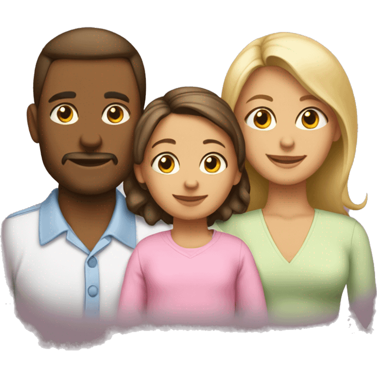 Husband, wife and little daughter infant emoji