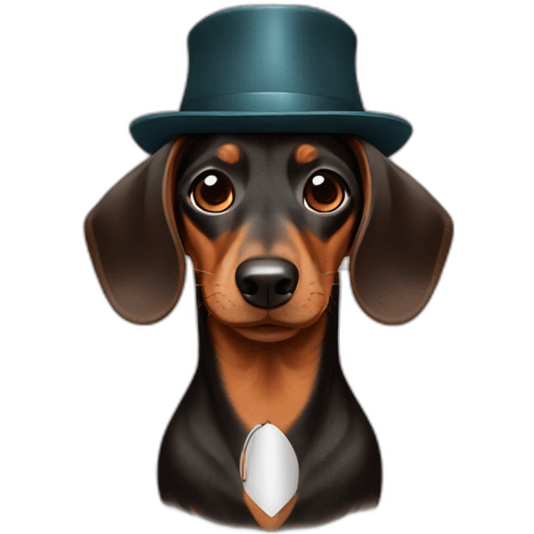 Dachshund brown, doctor hat emoji